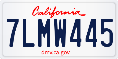 CA license plate 7LMW445