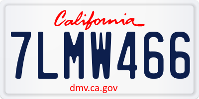 CA license plate 7LMW466