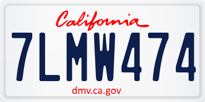 CA license plate 7LMW474