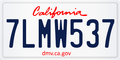 CA license plate 7LMW537