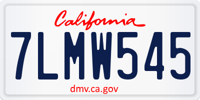 CA license plate 7LMW545