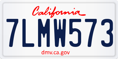 CA license plate 7LMW573