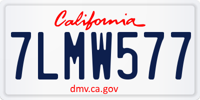 CA license plate 7LMW577