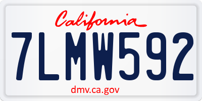 CA license plate 7LMW592