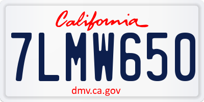 CA license plate 7LMW650