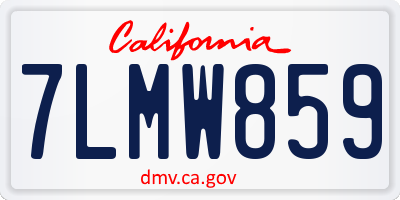 CA license plate 7LMW859