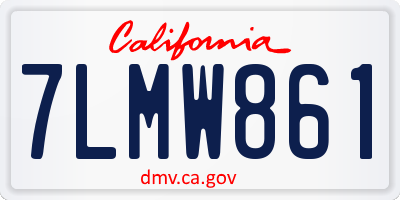 CA license plate 7LMW861