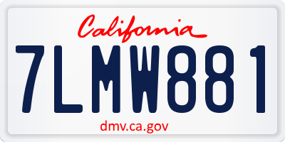 CA license plate 7LMW881