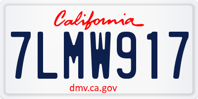 CA license plate 7LMW917