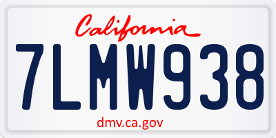 CA license plate 7LMW938