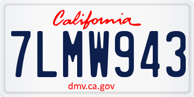 CA license plate 7LMW943