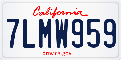 CA license plate 7LMW959