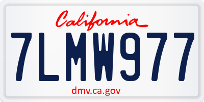 CA license plate 7LMW977