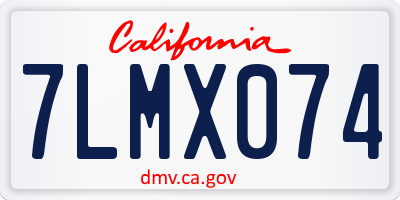 CA license plate 7LMX074