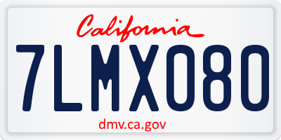 CA license plate 7LMX080