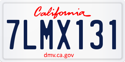 CA license plate 7LMX131