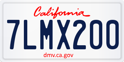 CA license plate 7LMX200