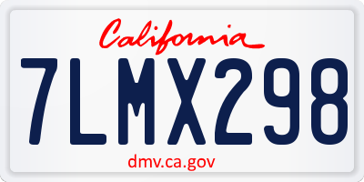 CA license plate 7LMX298