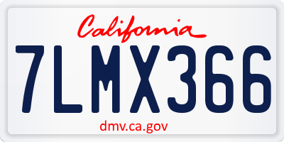 CA license plate 7LMX366