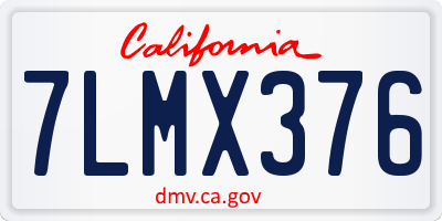 CA license plate 7LMX376