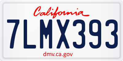 CA license plate 7LMX393