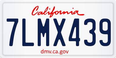 CA license plate 7LMX439
