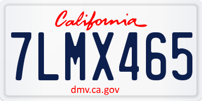 CA license plate 7LMX465