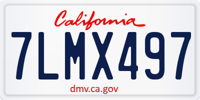 CA license plate 7LMX497
