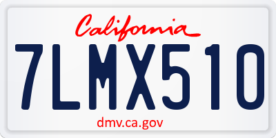 CA license plate 7LMX510
