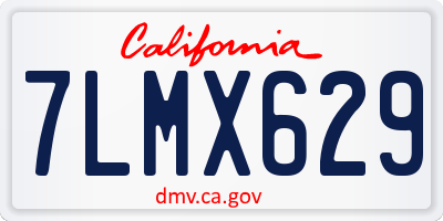 CA license plate 7LMX629
