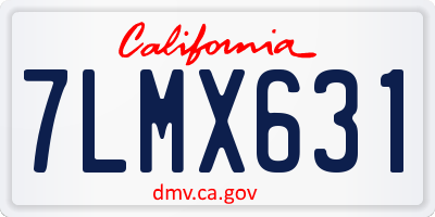 CA license plate 7LMX631
