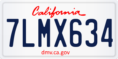 CA license plate 7LMX634