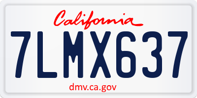 CA license plate 7LMX637