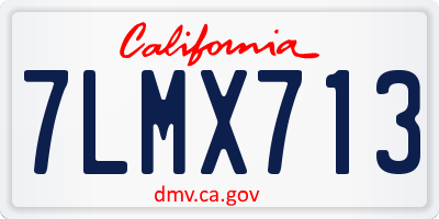 CA license plate 7LMX713
