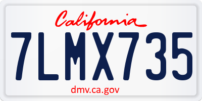 CA license plate 7LMX735