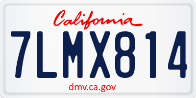 CA license plate 7LMX814