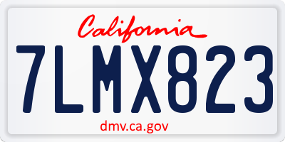 CA license plate 7LMX823