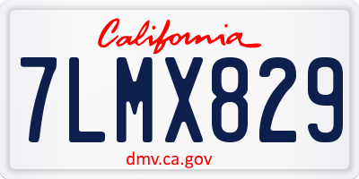 CA license plate 7LMX829