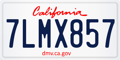 CA license plate 7LMX857
