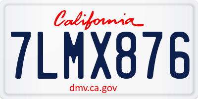 CA license plate 7LMX876