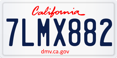 CA license plate 7LMX882