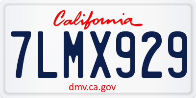 CA license plate 7LMX929
