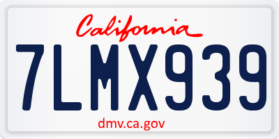 CA license plate 7LMX939
