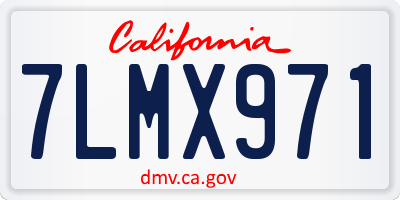 CA license plate 7LMX971