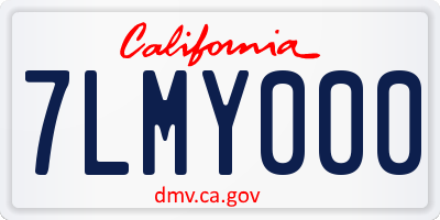 CA license plate 7LMY000
