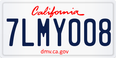 CA license plate 7LMY008