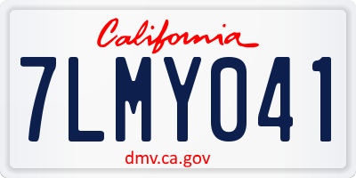 CA license plate 7LMY041