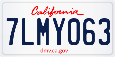 CA license plate 7LMY063