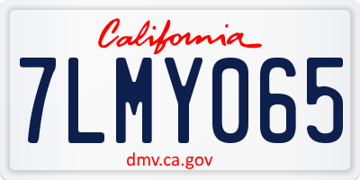 CA license plate 7LMY065