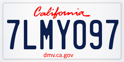 CA license plate 7LMY097